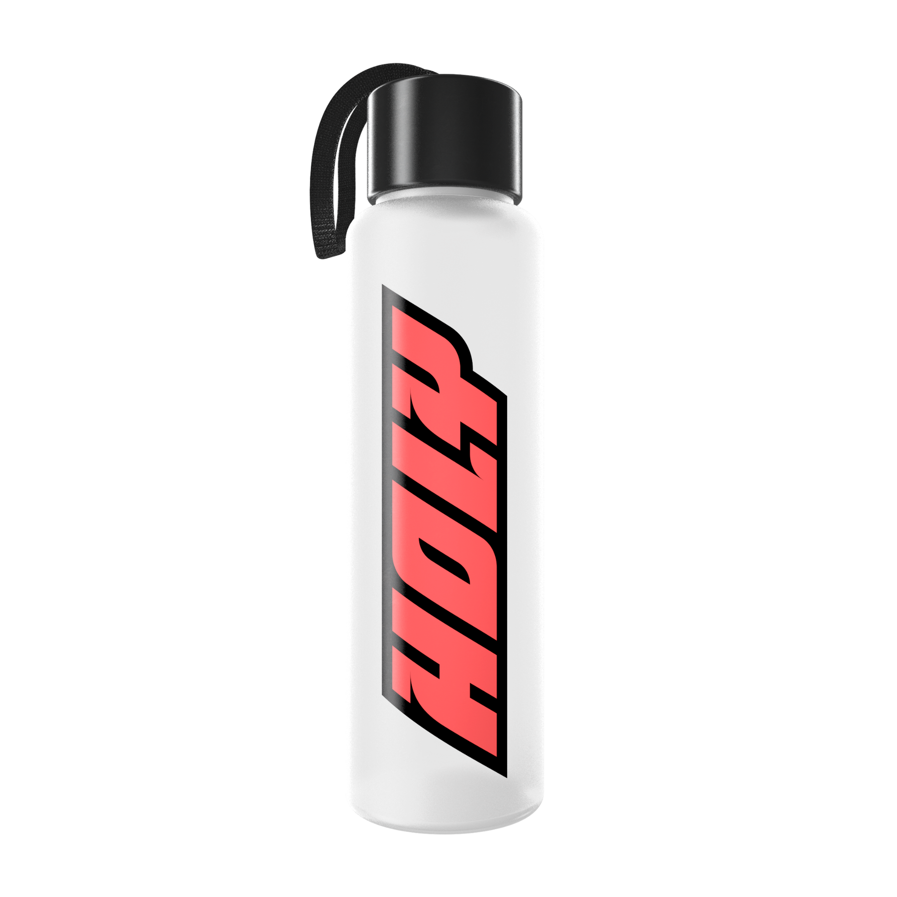 Red Logo Glass Bottle